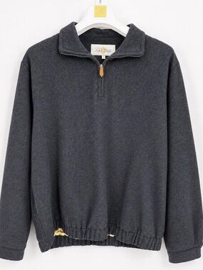 Peter Millar 100% Cashmere Charcoal Quarter-Zip Pullover Sweater